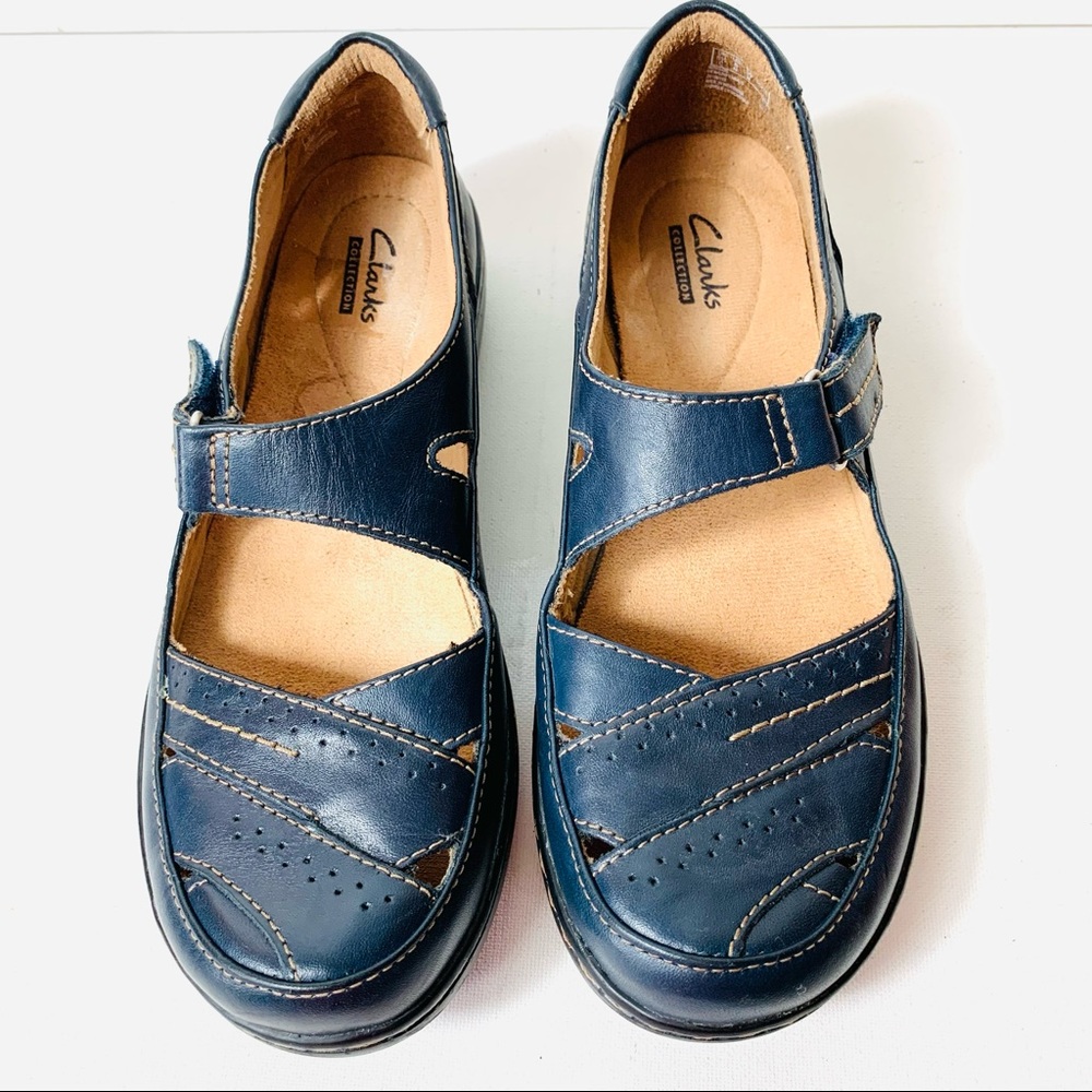 Clarks Collection Mary Jane Shoes Women’s 8 N Blue